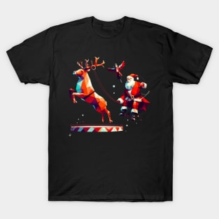 Christmas Santa and  Reindeer T-Shirt